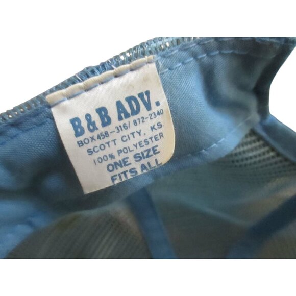 Mesh trucker Skater Cap NEW True Vtg 80s KANSAS CONSTRUCTION Blue OSFA USA - Picture 4 of 4